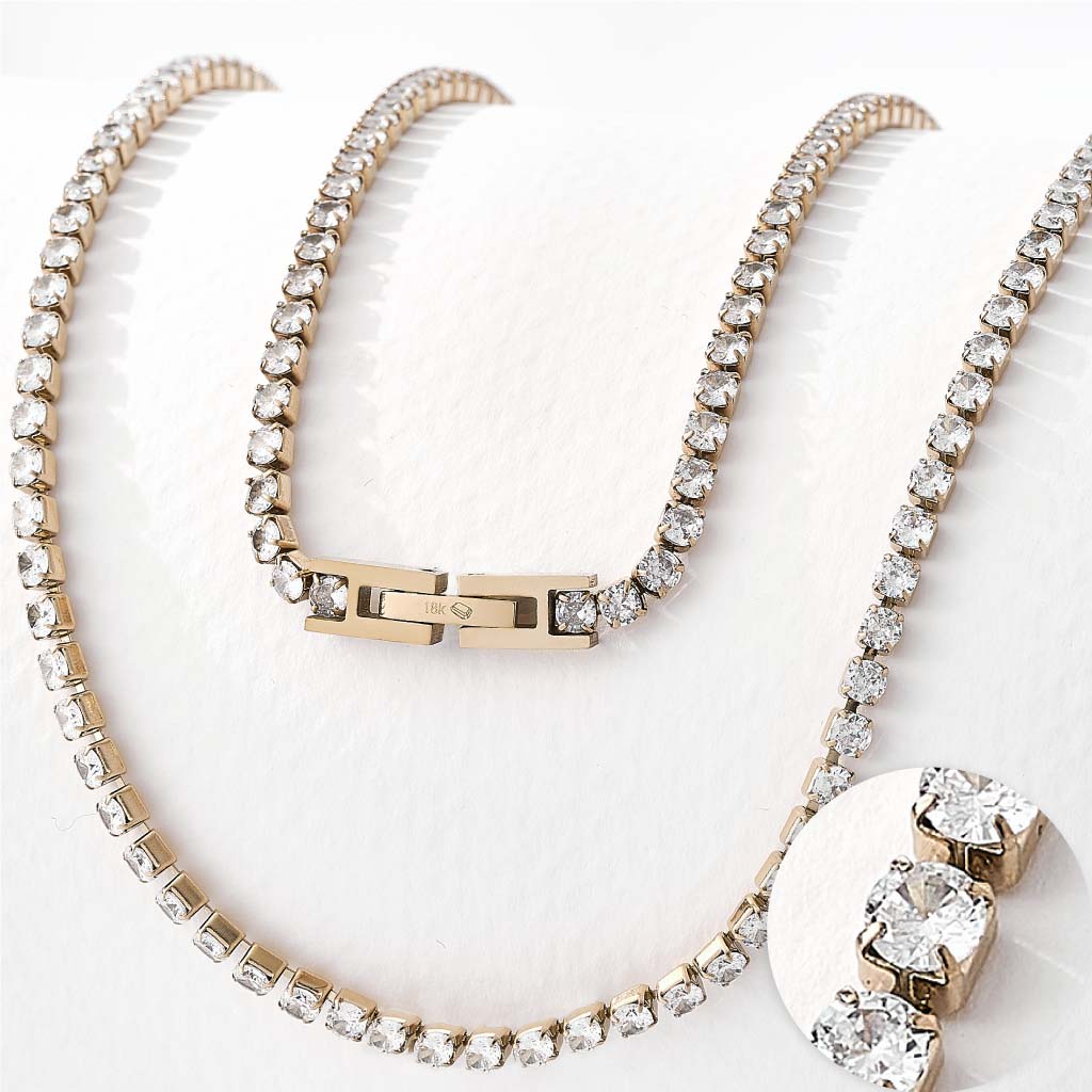 Cadena Gemas 18k