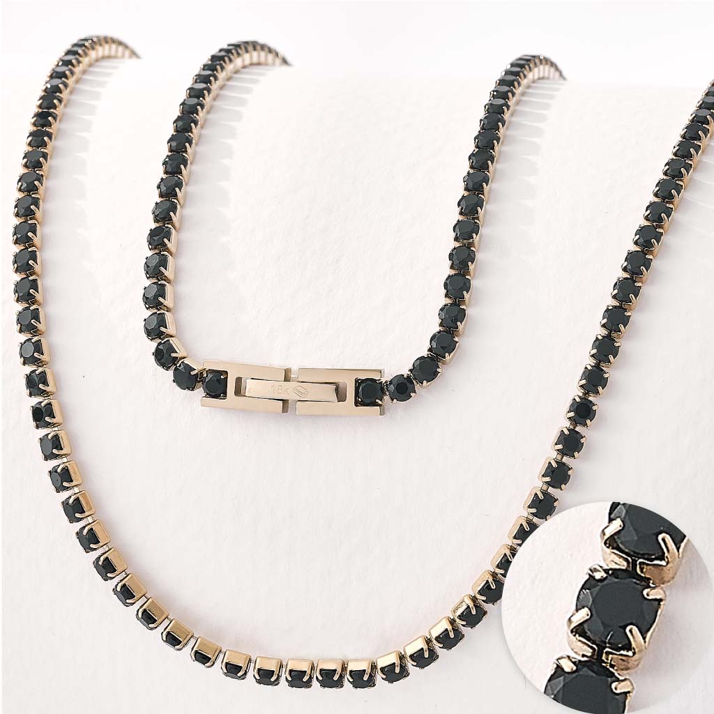 Cadena Gemas 18k