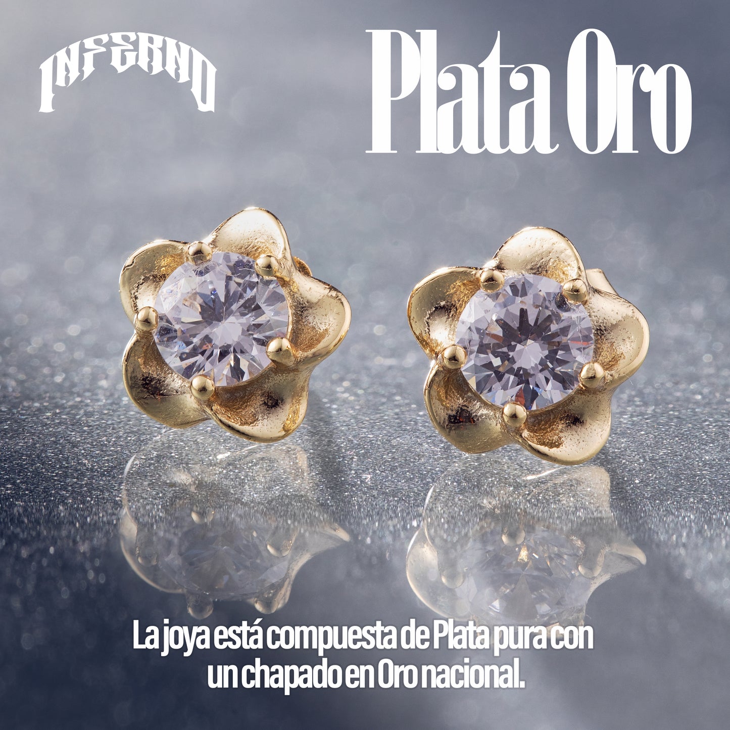 Aretes Plata Oro