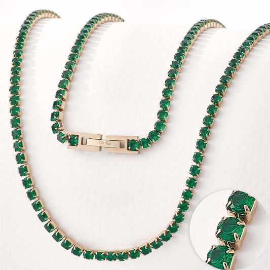 Cadena Gemas 18k
